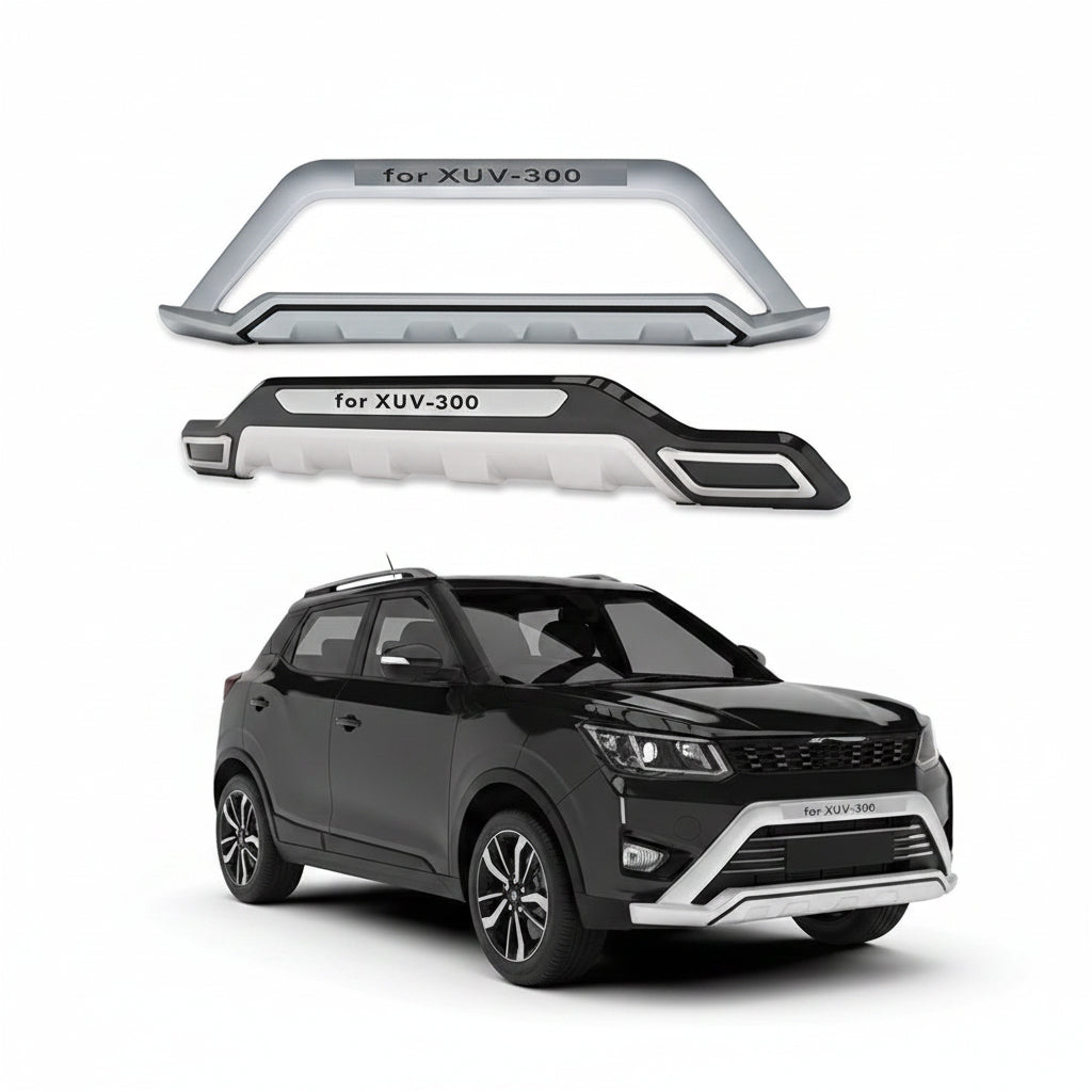 Two, car diffusers with 'XUV 300' branding on a white background, displayed next to a black SUV.