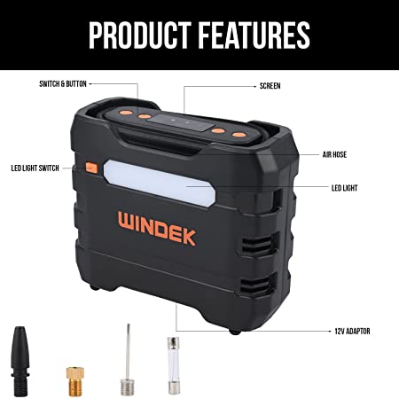WINDEK RCP-B88A Tire Inflator 12V DC Portable