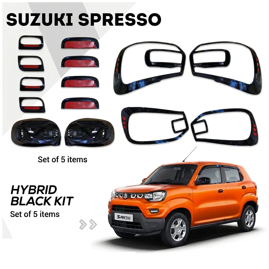 Suzuki Spesso hybrid black kit with car model on a white background