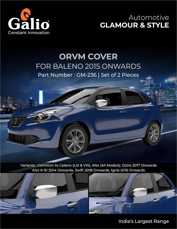 Maruti Suzuki Baleno Chrome finish ORVM Cover