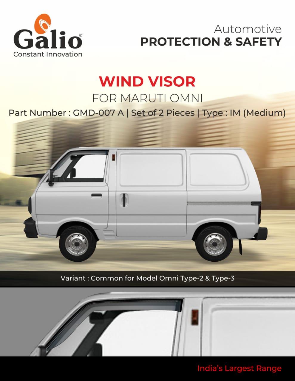 black finish 2 piece door visor for Maruti Suzuki Omni