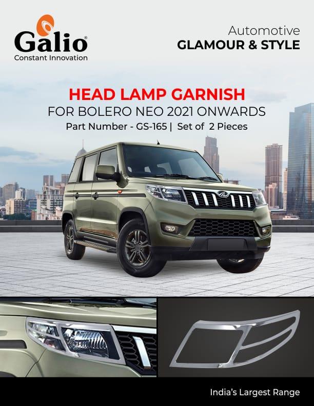 Chrome Finish Head Lamp Garnish for Mahindra Bolero Neo
