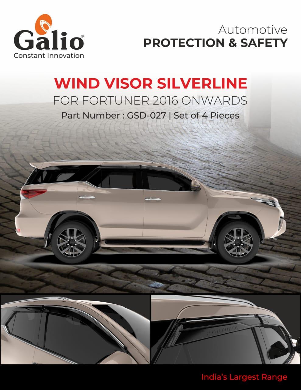 IM Silver Line Wind Visor for Toyota Fortuner
