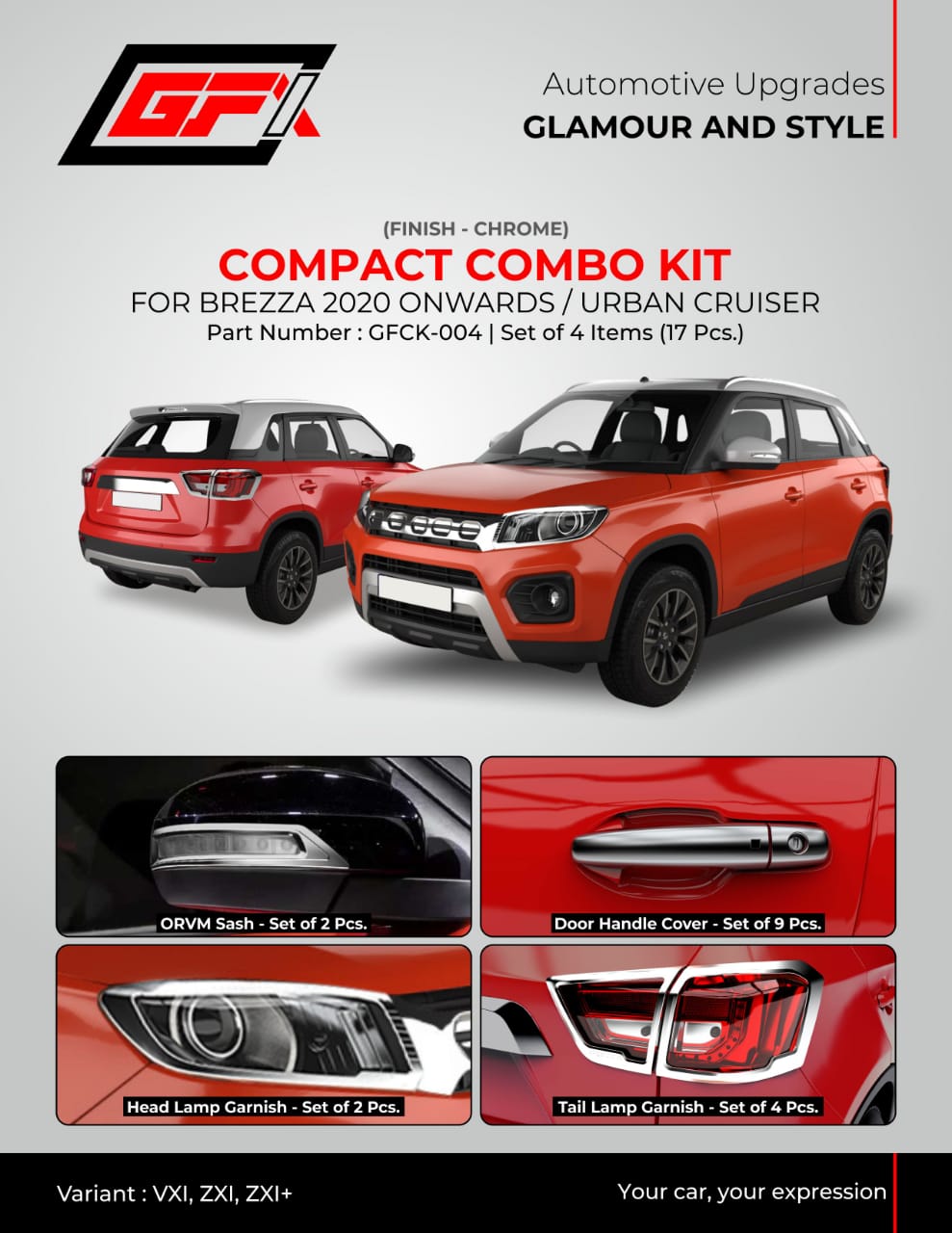 Maruti Suzuki Brezza 2020 chrome finish compact kit