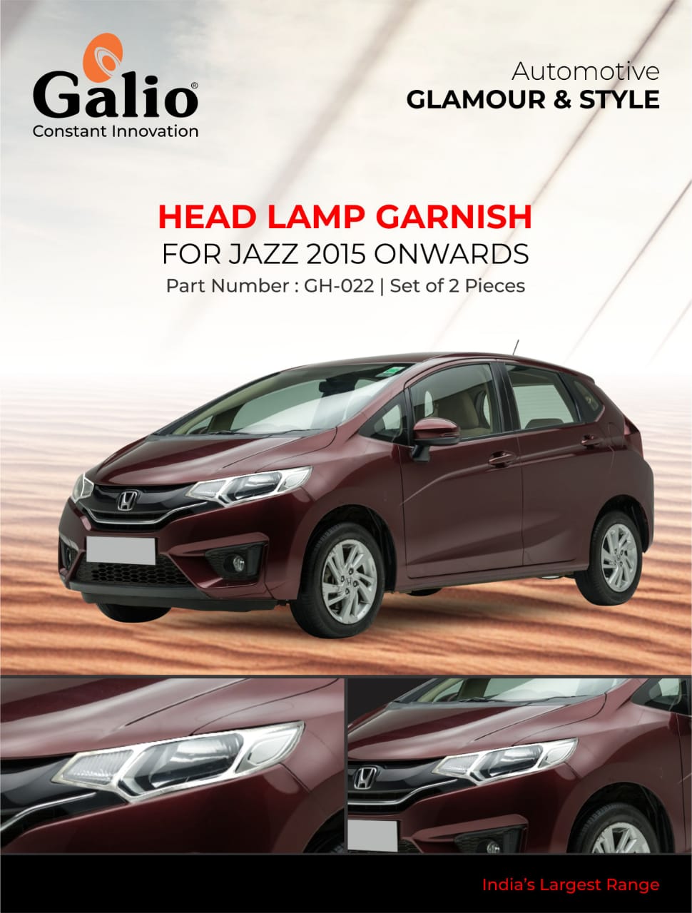 Chrome Finish Head Lamp Garnish for Honda Jazz