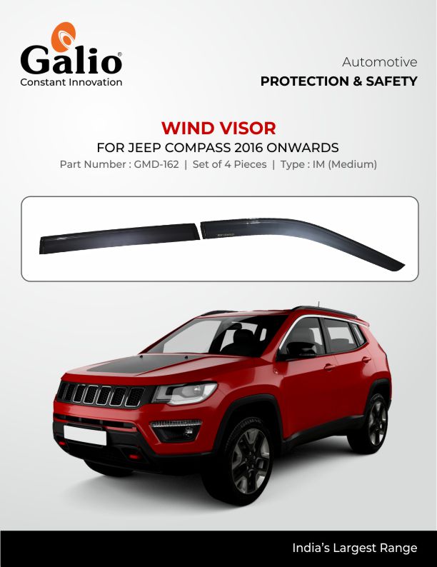 Black Finish Door Visor for Jeep Compass
