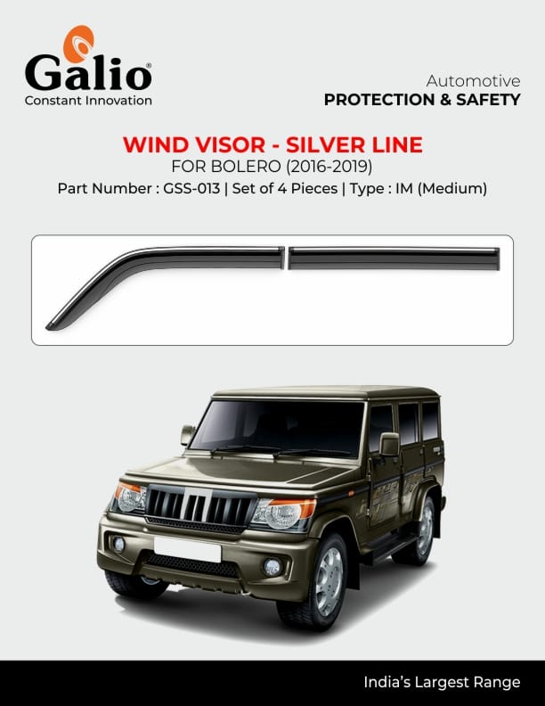 Chrome Line Door Visor for Mahindra Bolero