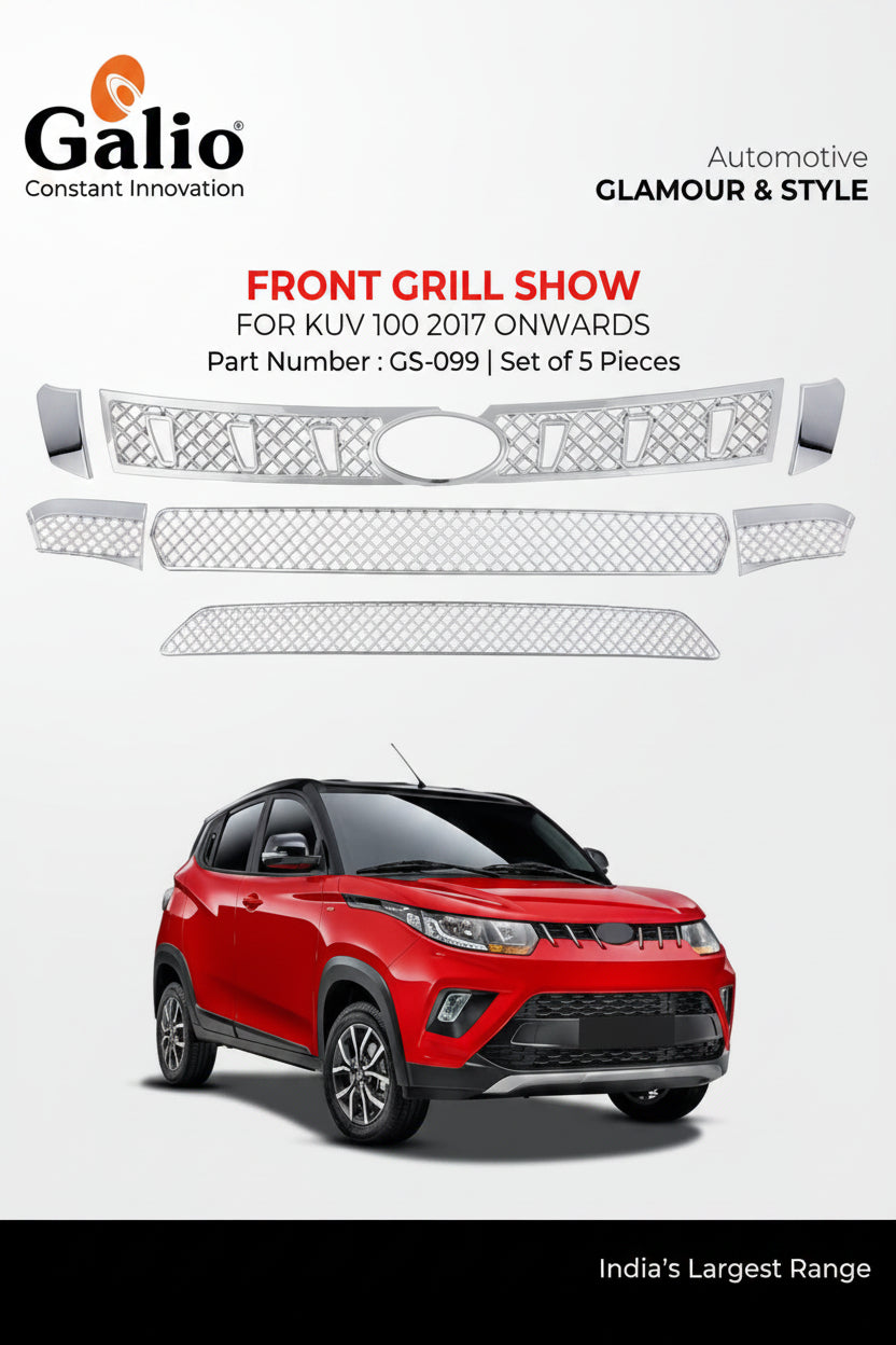 Chrome finish Front Grill Garnish Mahindra KUV 100