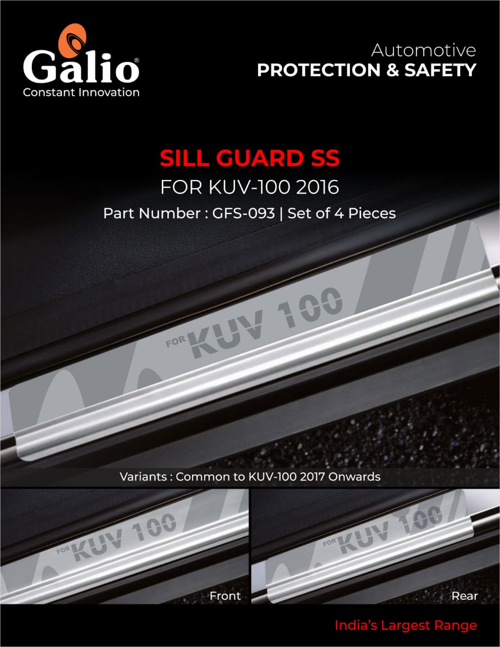 Chrome Line Mahindra KUV 100 Sill Guard SS