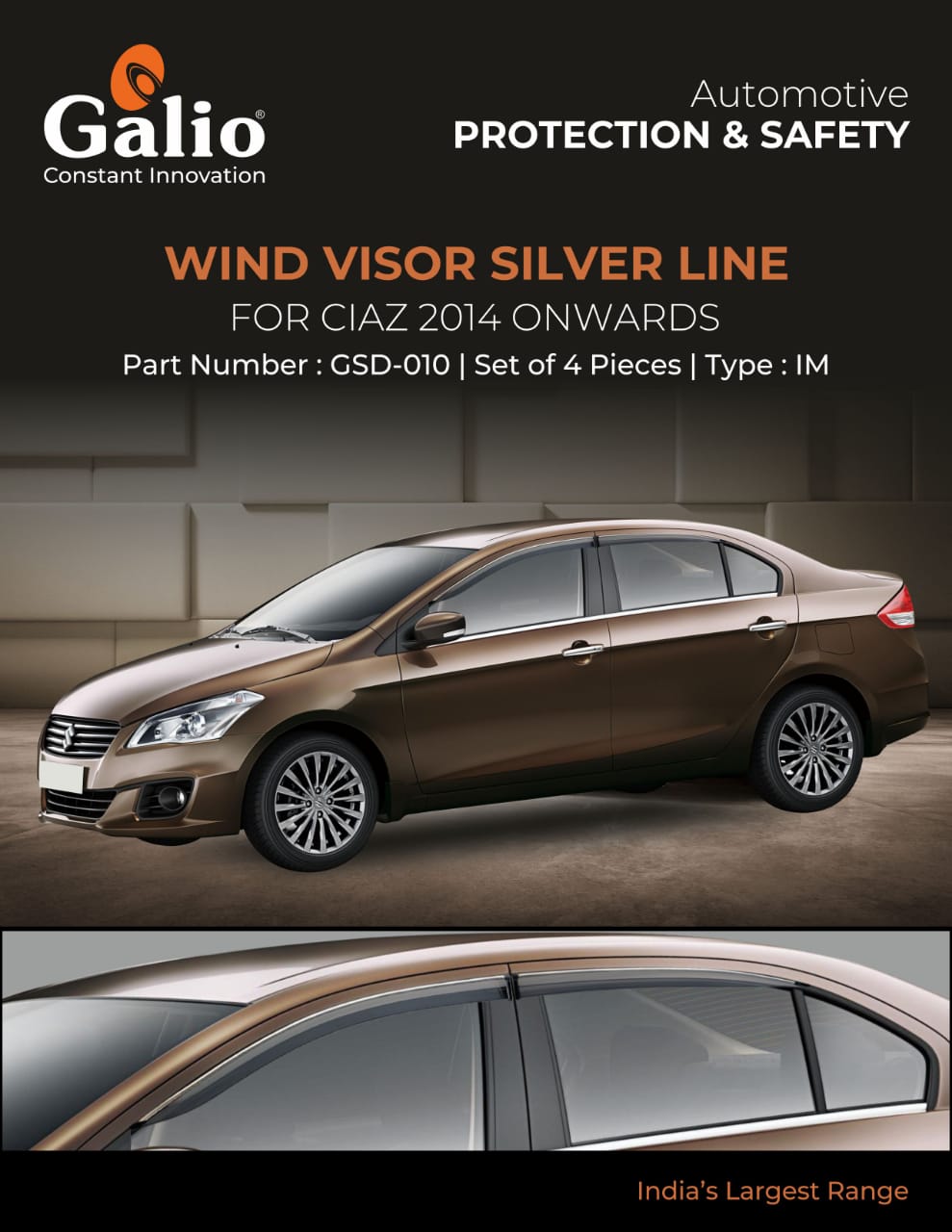 Chrome Line Door Visor for Maruti Suzuki Ciaz