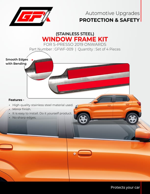 Stainless Steel Window Frame Kit for Maruti Suzuki S-Presso