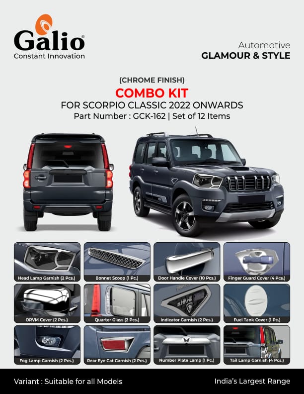 Mahindra Scorpio classic Chrome Finish combo kit