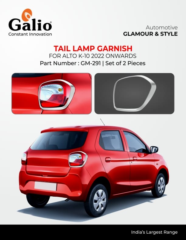Maruti Suzuki Alto K 10 Tail Lamp Garnish Chrome Finish