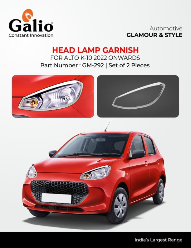 Head Lamp Garnish Chrome Finish for Maruti Suzuki Alto K10