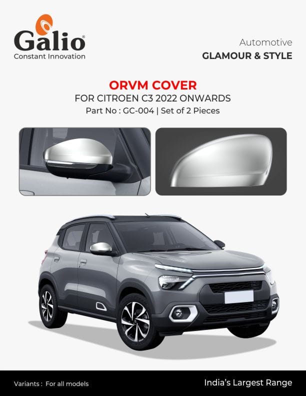 Citroen C3 ORVM Garnish - Chrome Finish