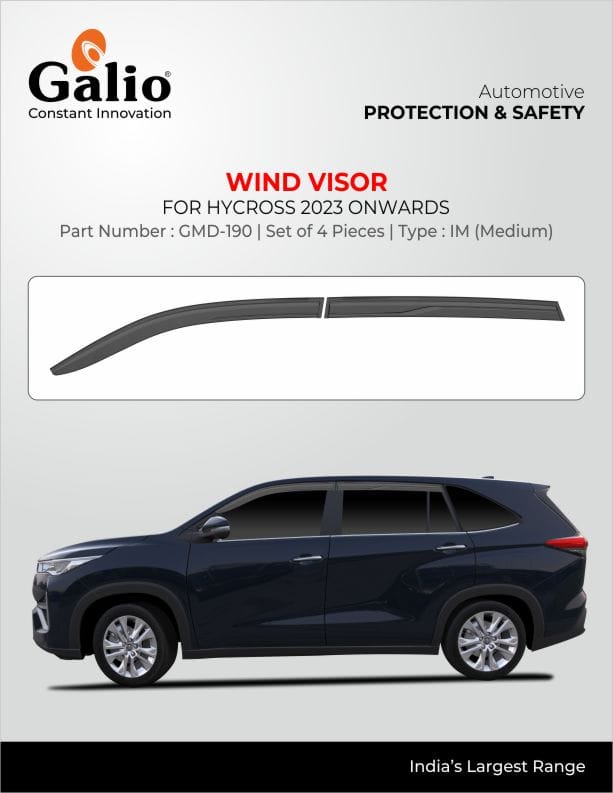 Door Visor For Toyota Hycross - Black Finish