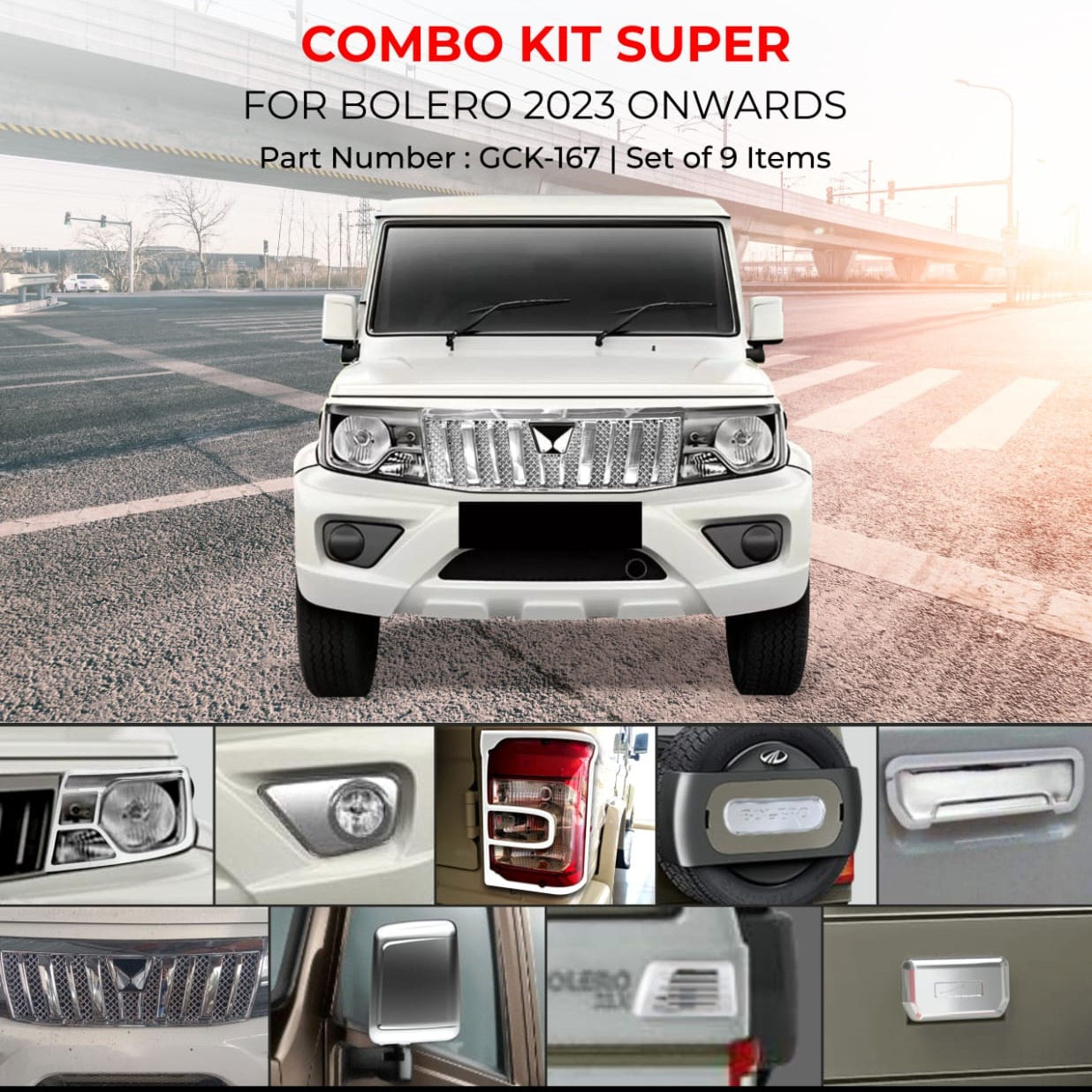 Mahindra Bolero Combo Kit - Chrome Finish - 2023 Onwards Model