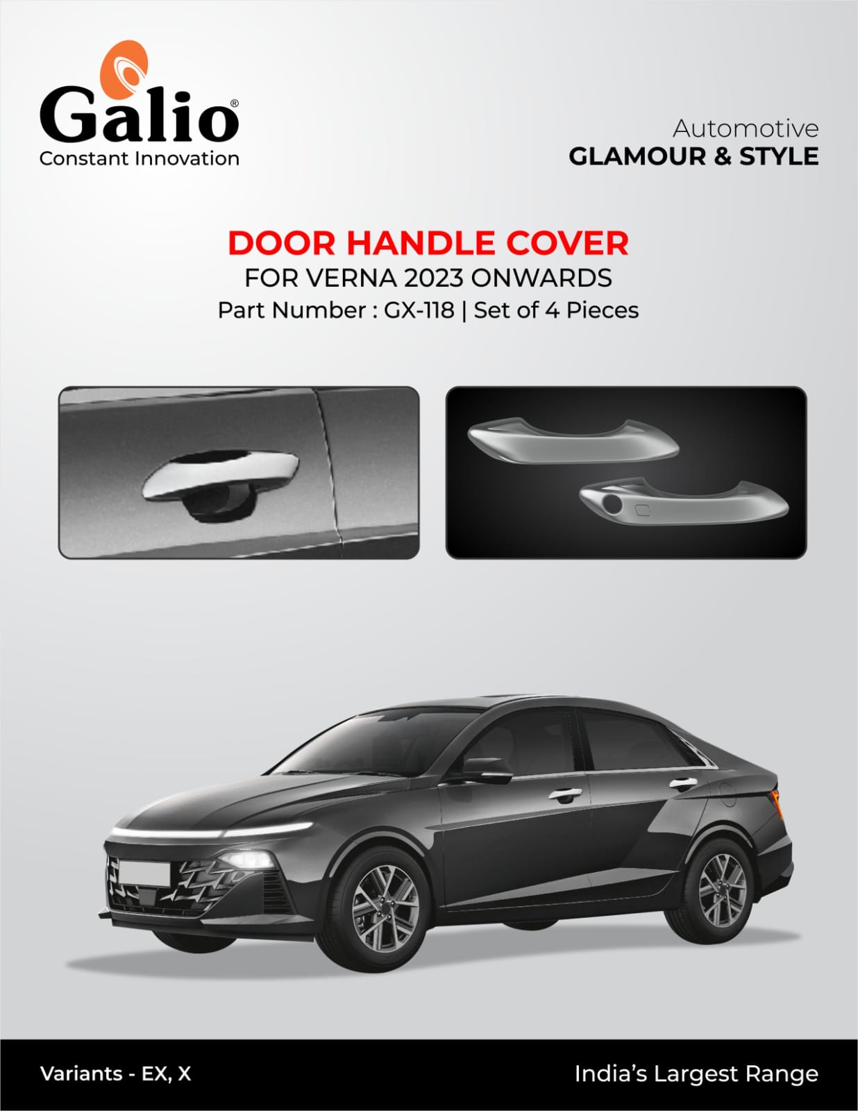 Door Handle Garnish For Hyundai Verna - Model 2023 Onwards