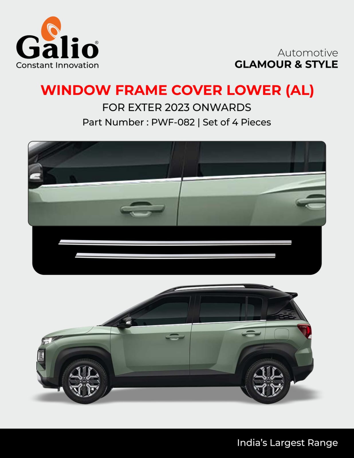 Window Frame Cover Lower For Hyundai Exter - Model 2023 Onwards