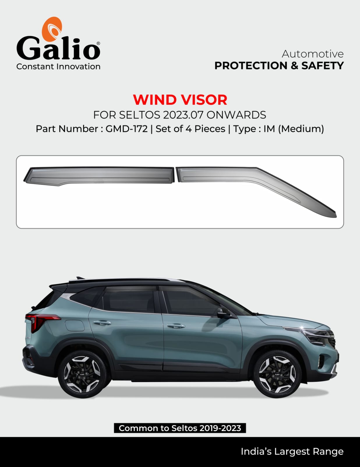 Door Visor For Kia Seltos - Model 2023 Onwards