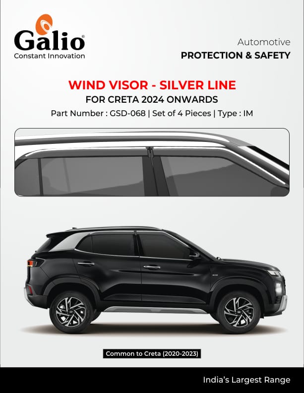 Chrome Line Door Visor For Hyundai Creta - Model 2024 Onwards