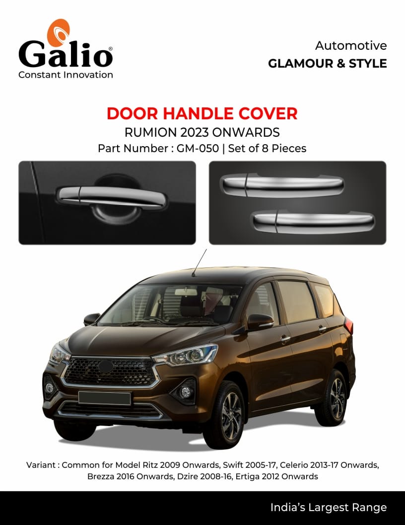 Chrome Finish Door Handle Cover For Toyota Rumion - Model 2023 Onwards
