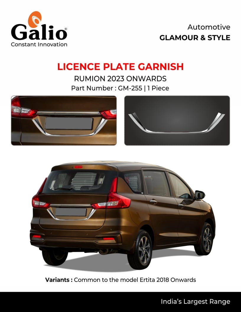 Licence Plate Garnish For Toyota Rumion - Model 2023 Onwards