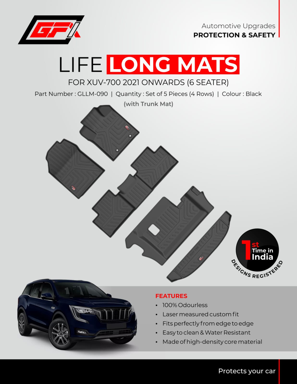 Car Floor Mat For Mahindra XUV 700 - Model 2021 Onwards