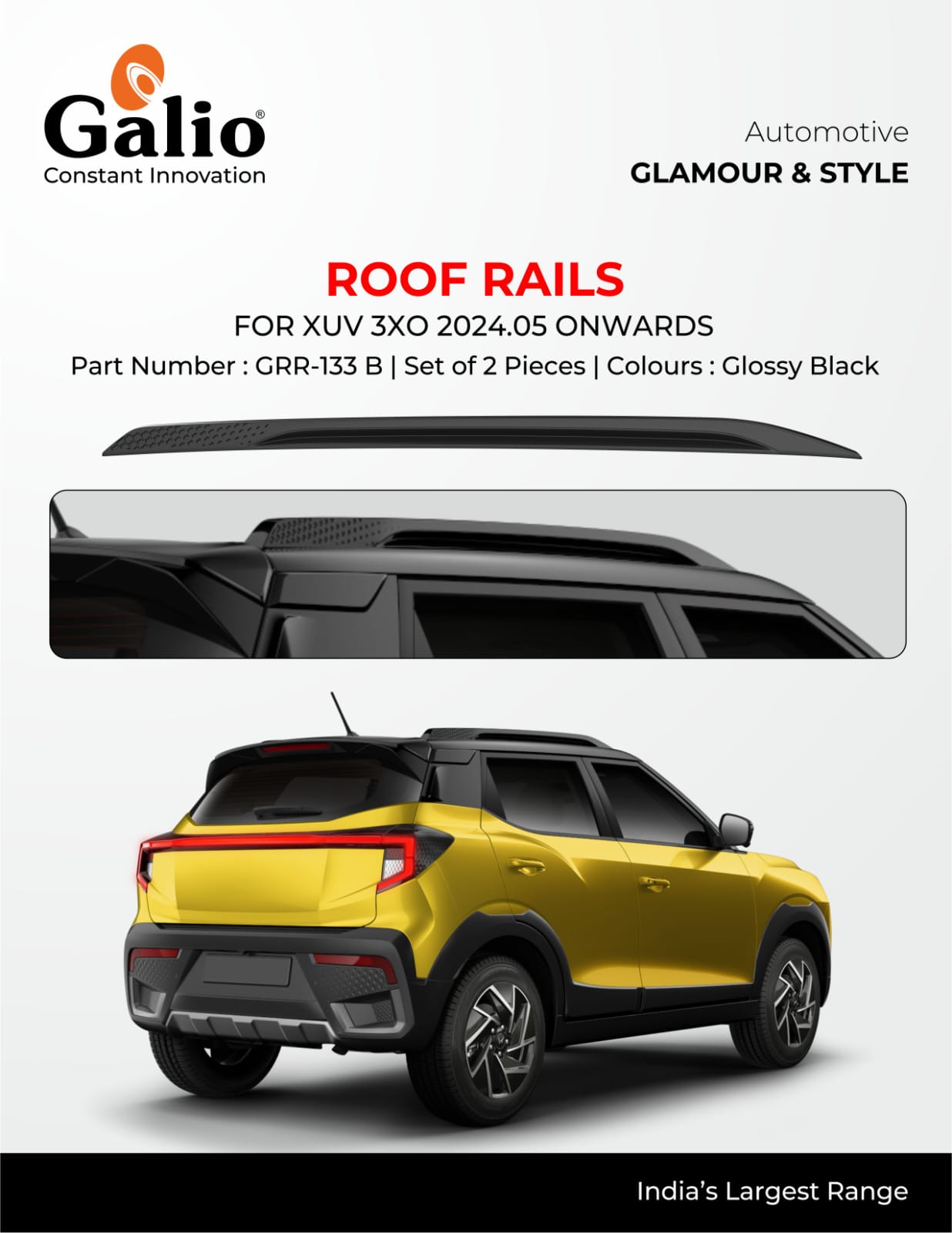 Roof Rails For Mahindra XUV 3XO - Model 2024 Onwards