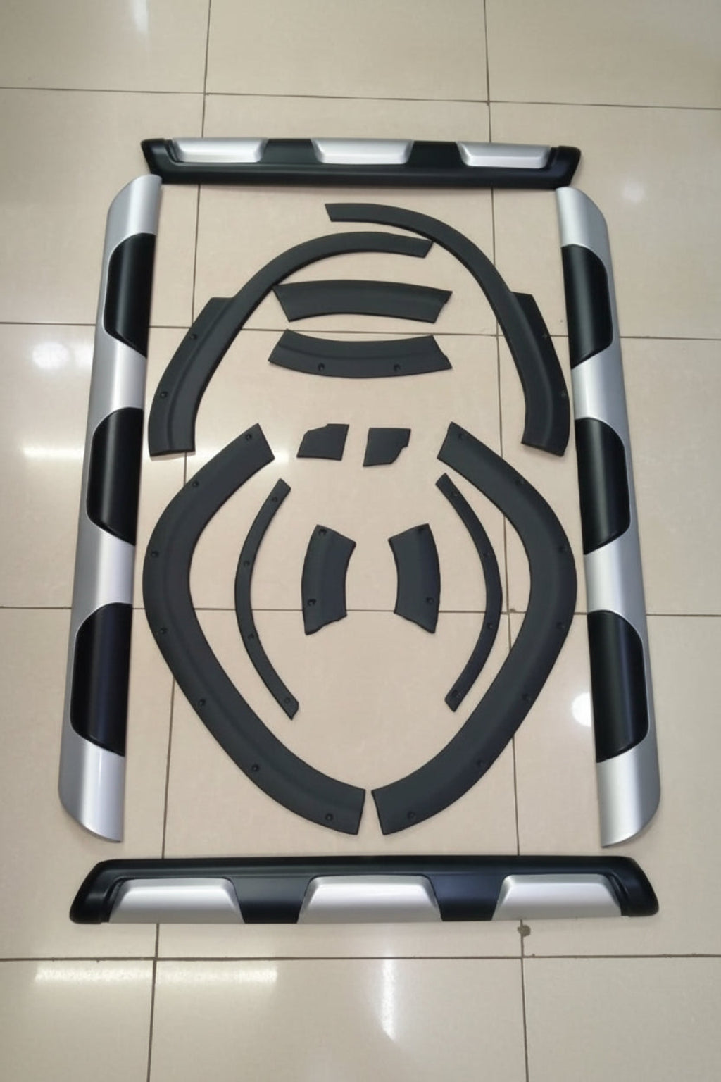 Body Kit for Brezza displayed on the floor.