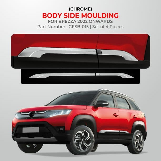 Body Side Cladding For Maruti Suzuki Brezza – Model 2022 Onwards - Chrome Finish