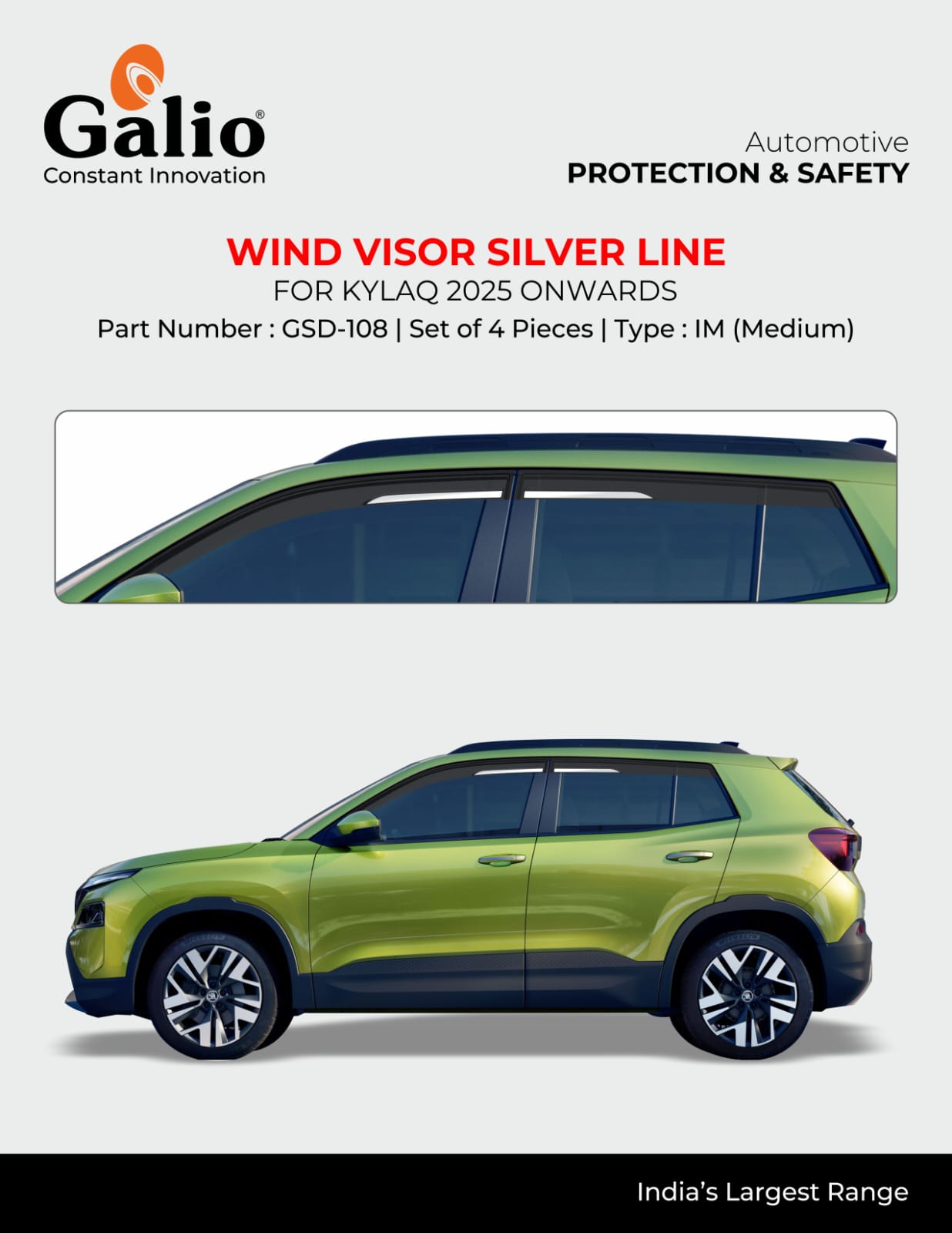 Door Visor For Skoda Kylaq - Model 2025 Onwards