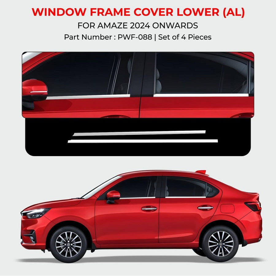 Window Frame Cover Lower Aluminium For Honda Amaze - Model 2024 Onwards