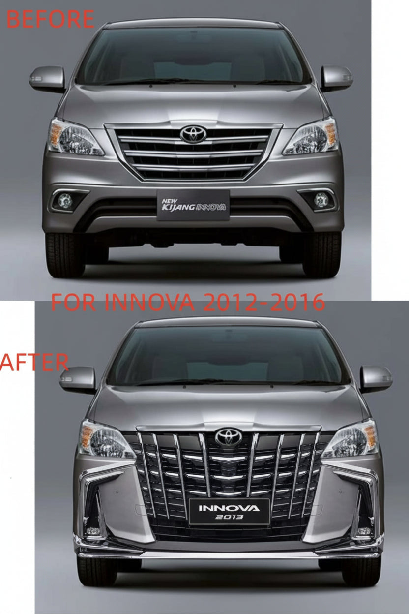 Comparison of Toyota Innova models on a grey background.