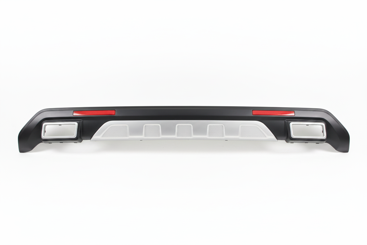Car bumper on a tiled floor