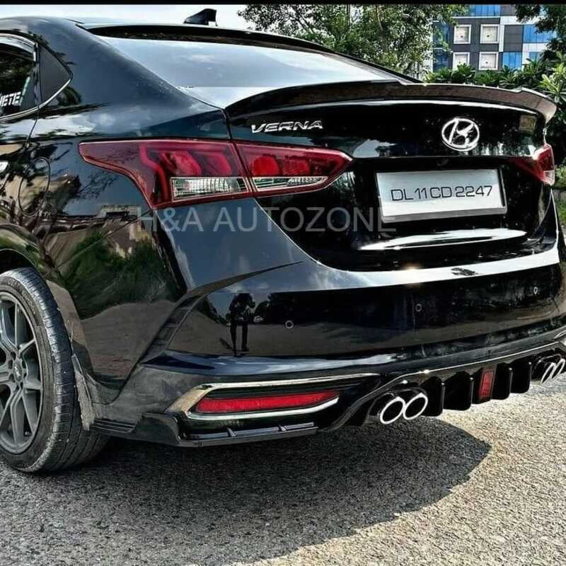 Rear Diffuser With LED For Hyundai Verna - Model 2021 Onwards