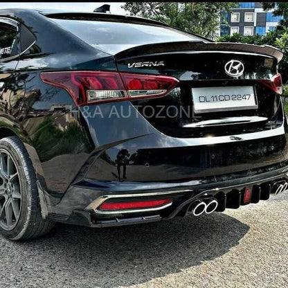 Rear Diffuser With LED For Hyundai Verna - Model 2021 Onwards
