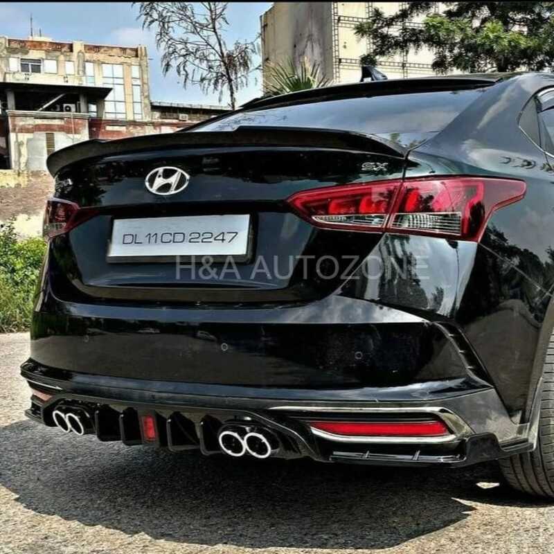 Rear Diffuser With LED For Hyundai Verna - Model 2021 Onwards