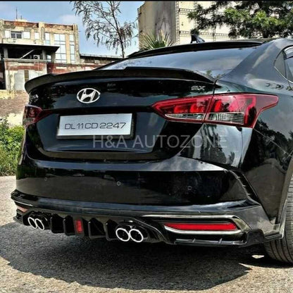 Rear Diffuser With LED For Hyundai Verna - Model 2021 Onwards