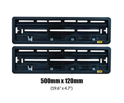 Front and Black Set of 2 pcs for Car Number Plate Frame
