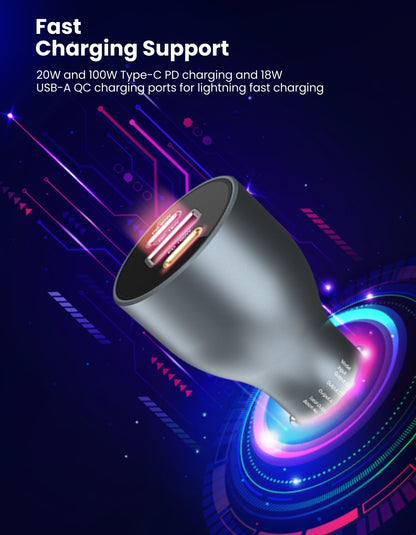 Car Power 120 Fast Car Charger with Triple Port
