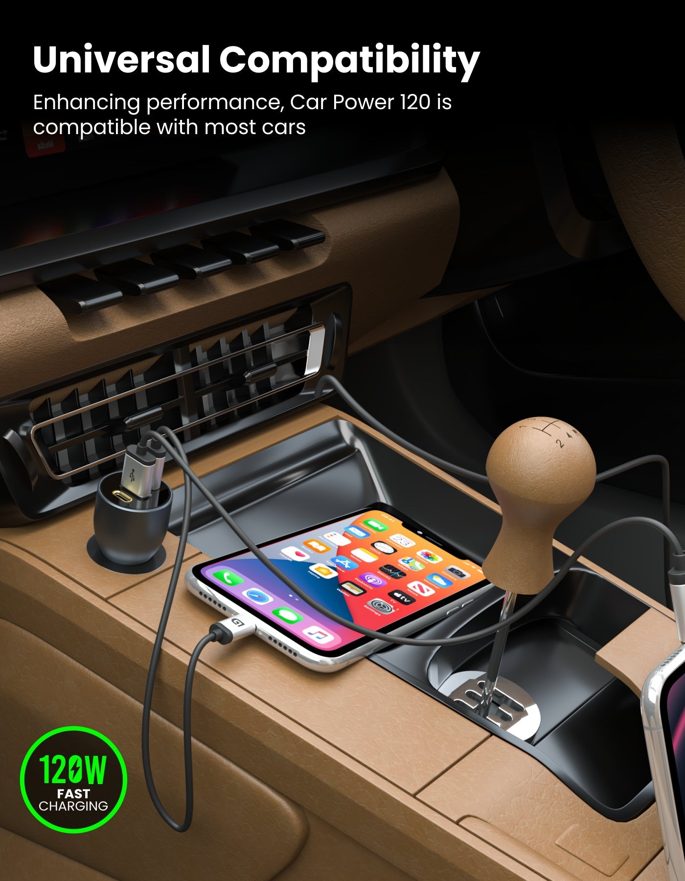 Car Power 120 Fast Car Charger with Triple Port