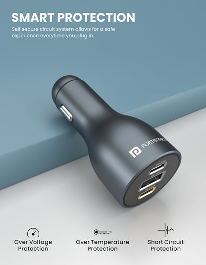 Car Power 120 Fast Car Charger with Triple Port