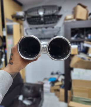 Stainless Steel Round Dual Tip Outlets Exhaust
