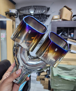 Titanium Square Dual Tip Outlets Exhaust