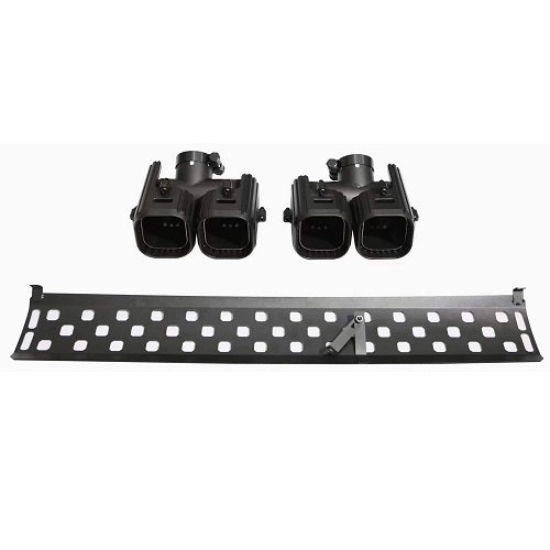 Black Rear Tail Dual Exhaust Muffler Tip Pipes Trim For Land Rover Defender - Model 2020 Onwards