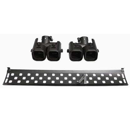 Black Rear Tail Dual Exhaust Muffler Tip Pipes Trim For Land Rover Defender - Model 2020 Onwards