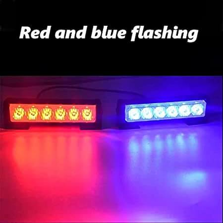 12V Wireless 2 X 6 LED 18W Red Blue Car Warning Light Emergency Flasher Strobe Lamp