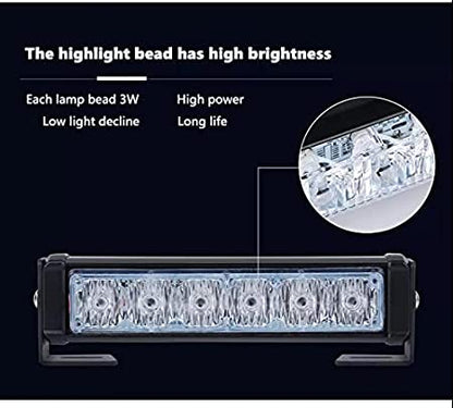 12V Wireless 2 X 6 LED 18W Red Blue Car Warning Light Emergency Flasher Strobe Lamp