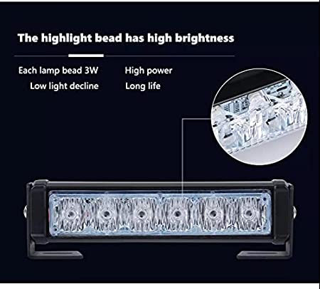 12V Wireless 2 X 6 LED 18W Red Blue Car Warning Light Emergency Flasher Strobe Lamp